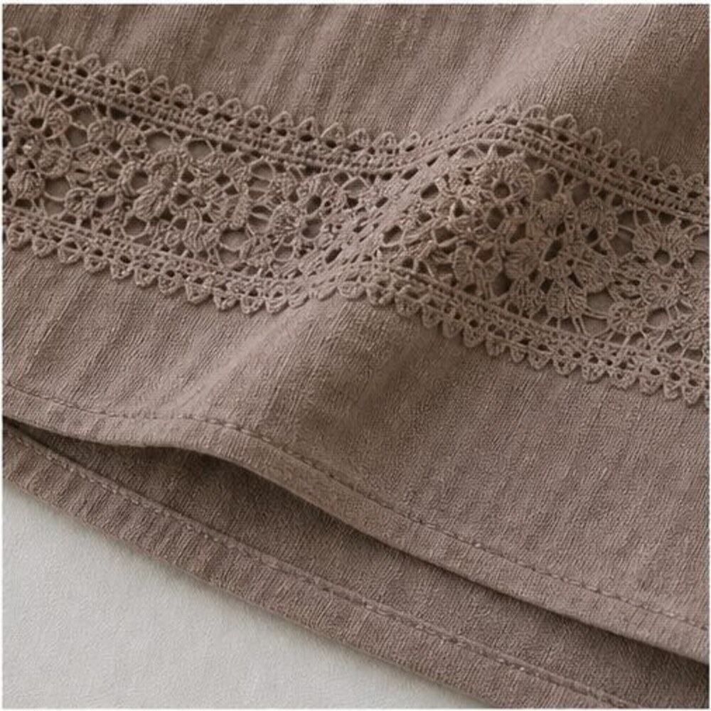 Taupe Ruffle Blouse - Picture 6 of 6